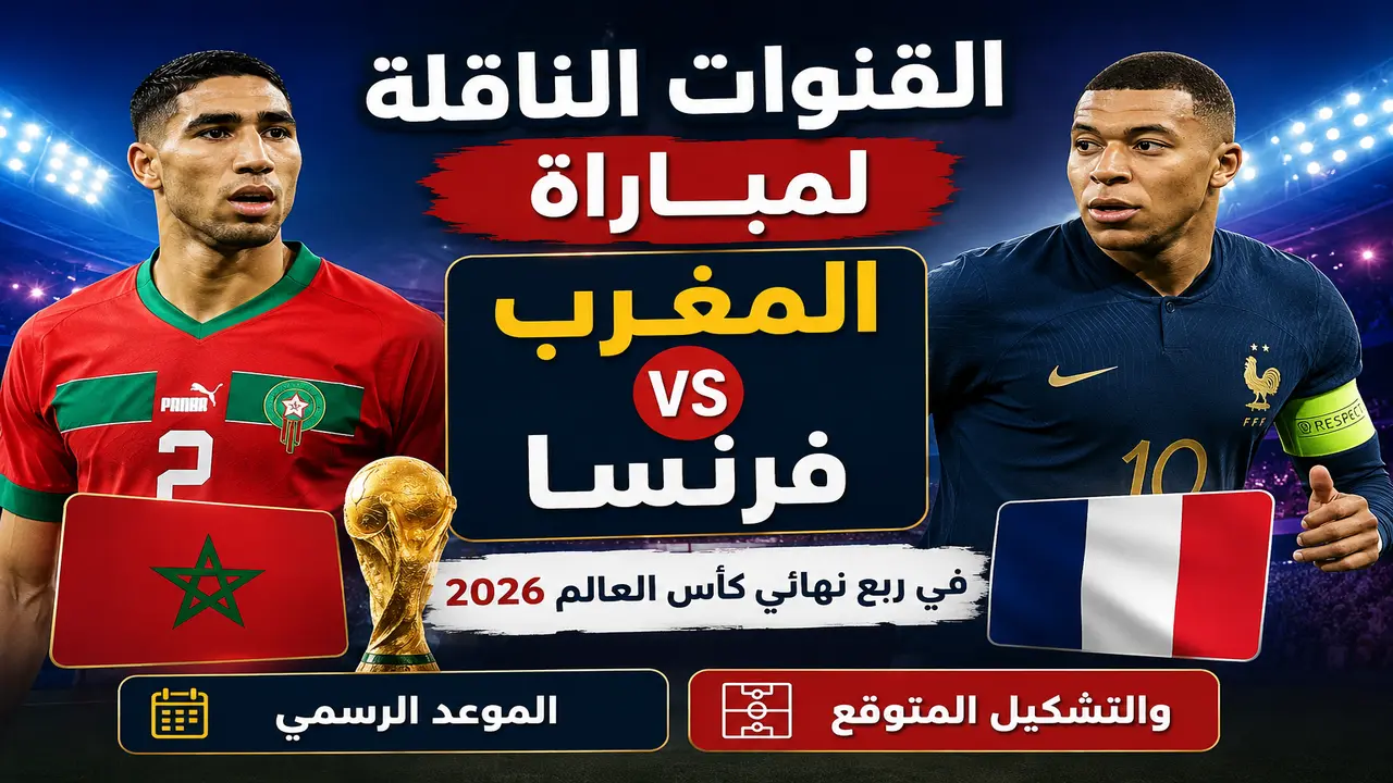 قنوات عرض مباراة المغرب ضد فرنسا في ربع نهائي كأس العالم 2026